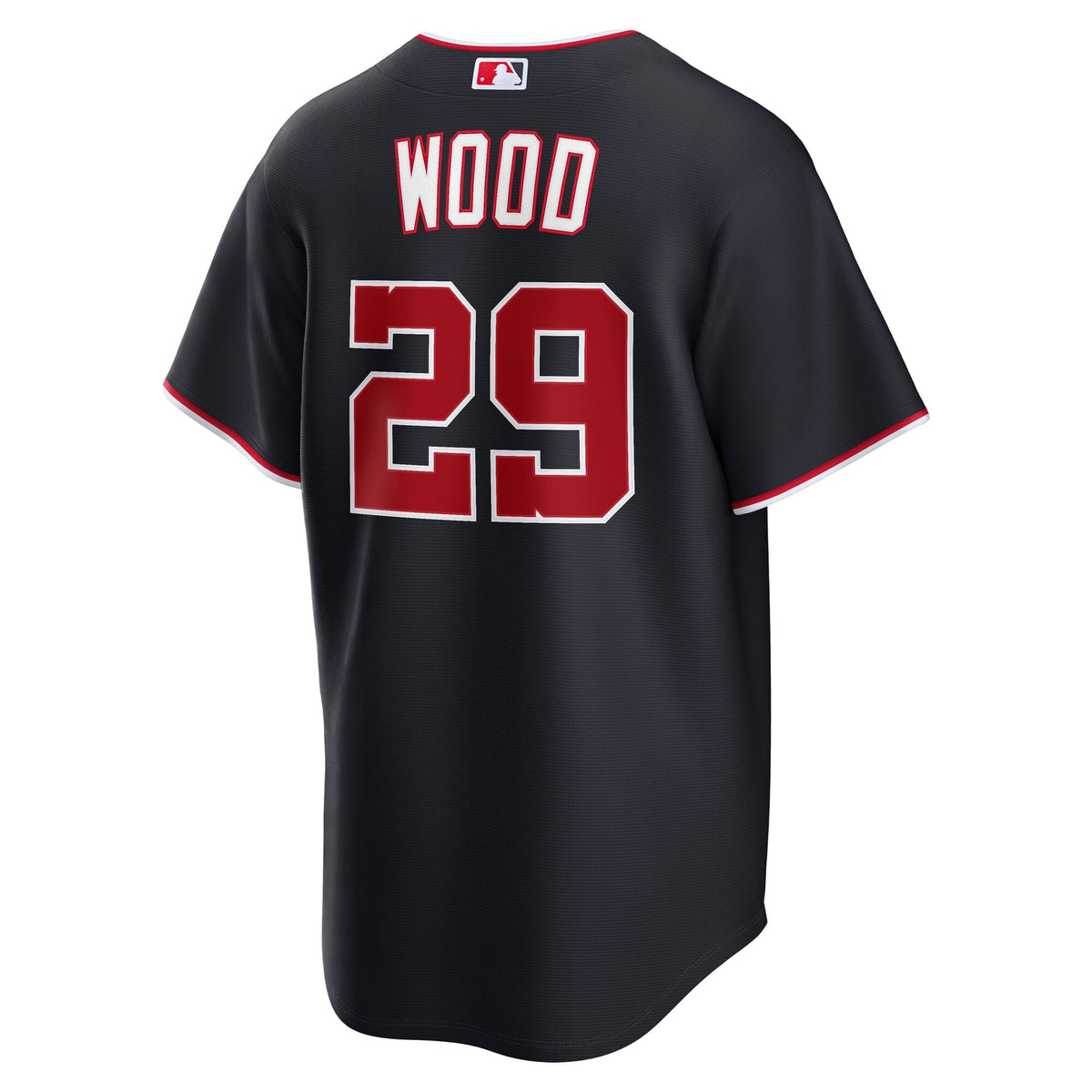 Men's Washington Nationals James Wood Nike Navy Alternate Replica Jersey - 4