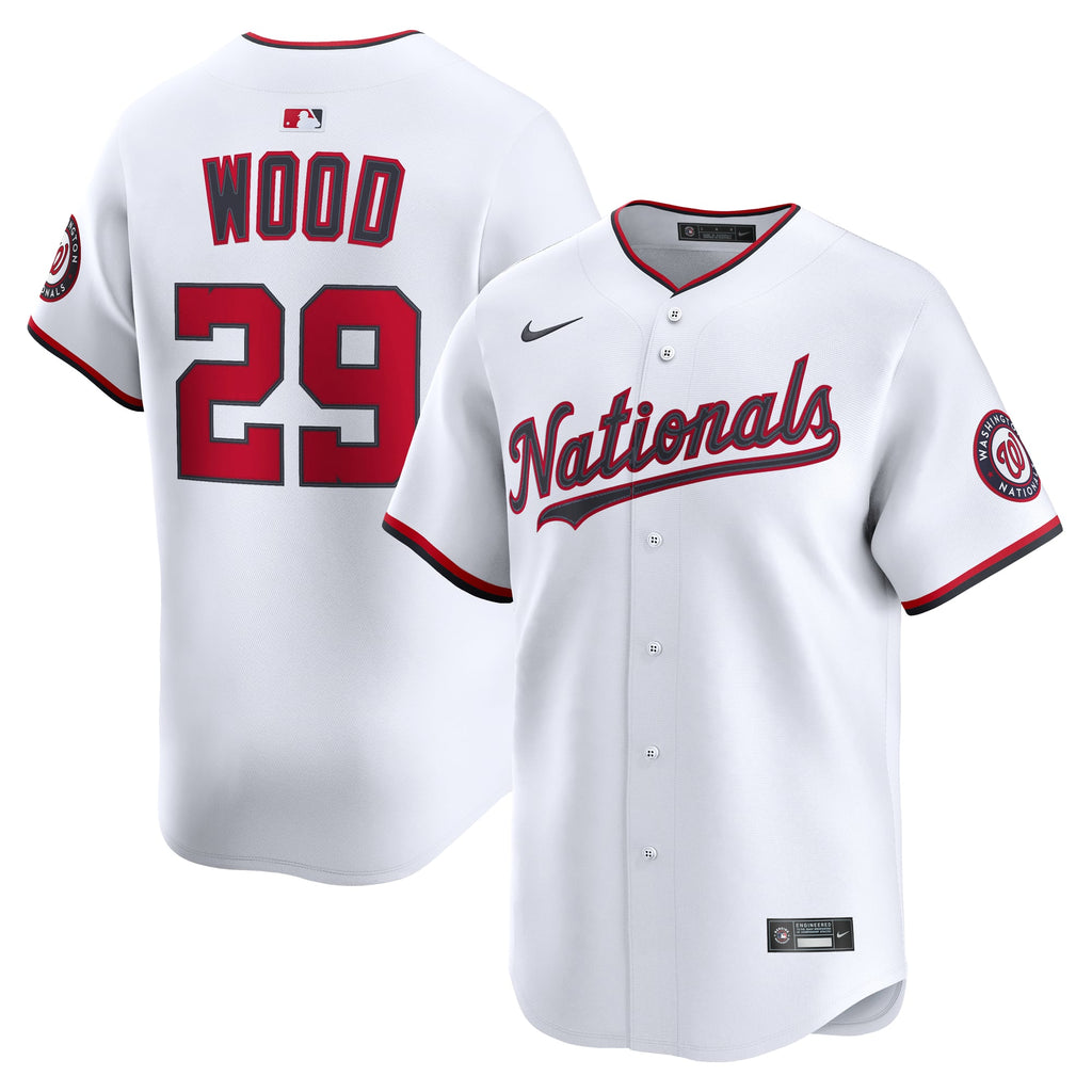 Men's Washington Nationals James Wood Nike White Home Limited Jersey - 2