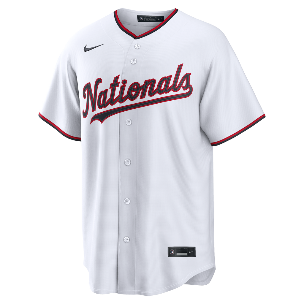 Men's Washington Nationals James Wood Nike White Home Replica Jersey - 3