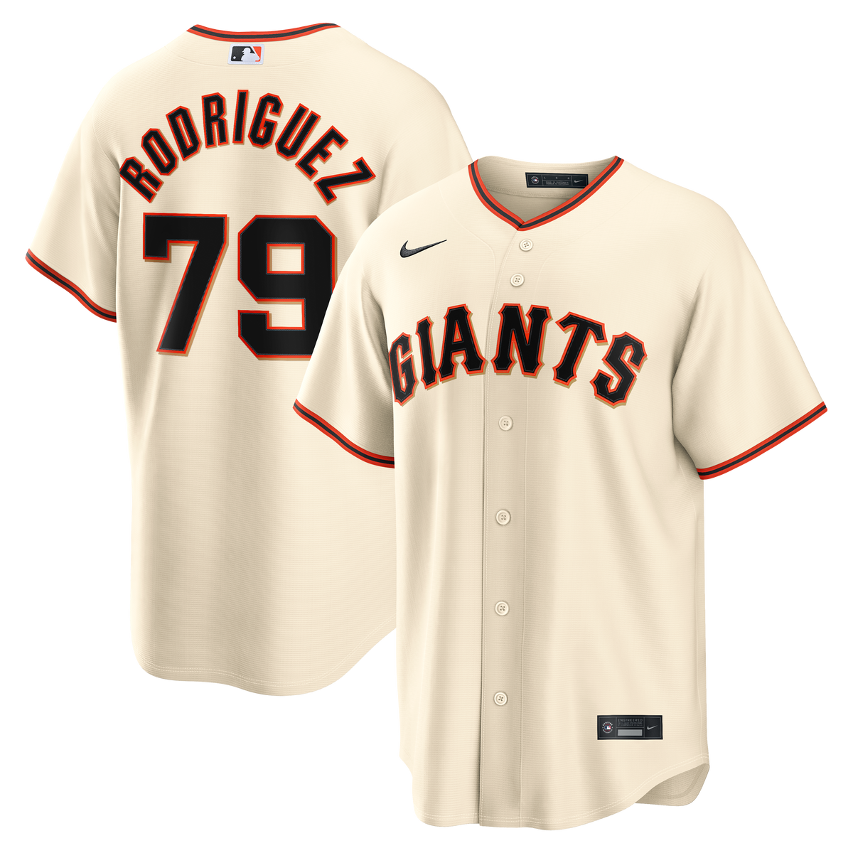 Men's San Francisco Giants Jesus Rodriguez Nike Cream Home Replica Jersey - 2