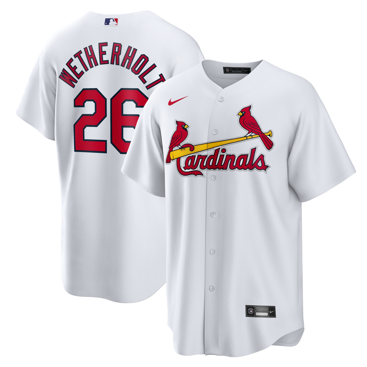Men's St. Louis Cardinals JJ Wetherholt Nike White Home Replica Jersey - 2