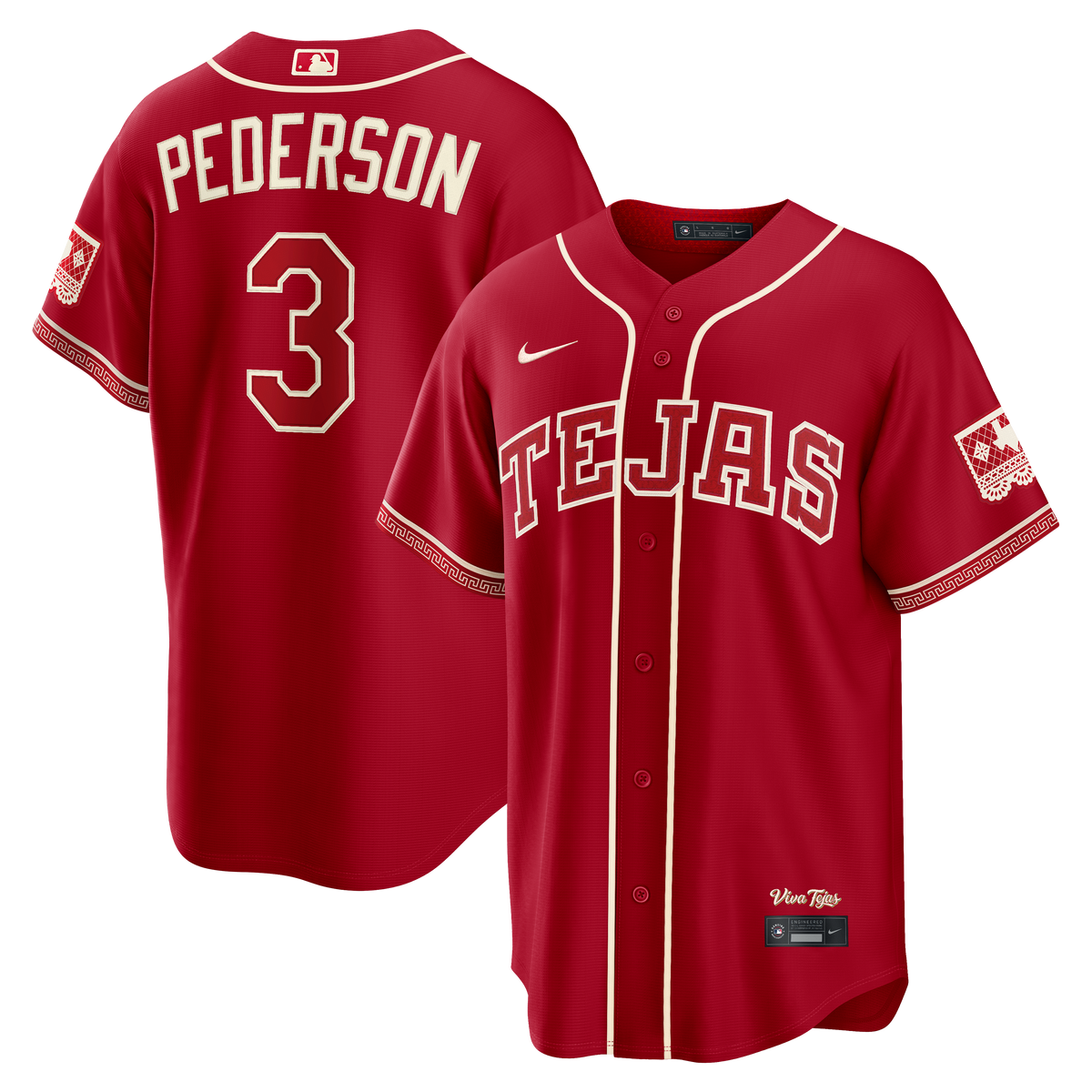 Men's Texas Rangers Joc Pederson Nike Red 2026 City Connect Stadium Jersey - 2