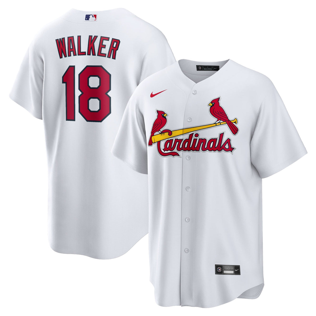 Men's St. Louis Cardinals Jordan Walker Nike White Home Official Replica Player Jersey - 2