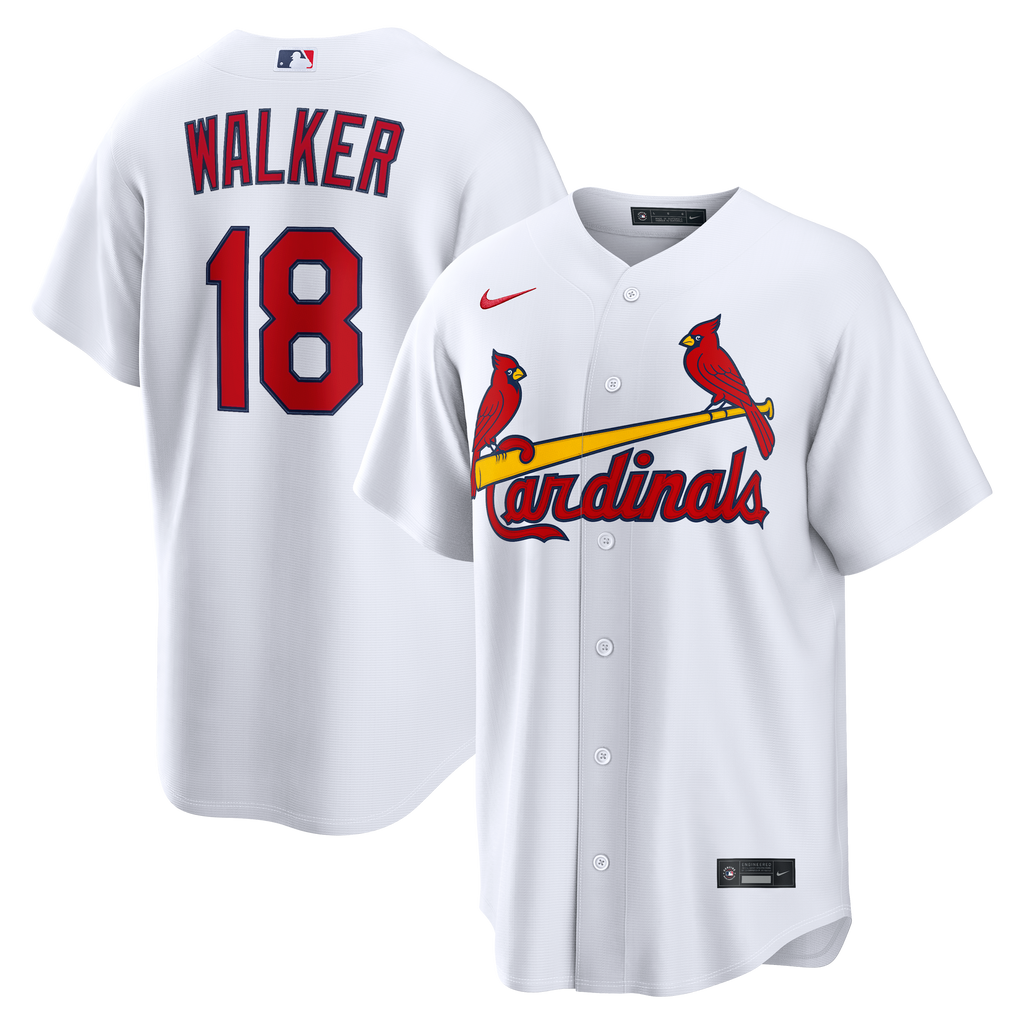 Men's St. Louis Cardinals Jordan Walker Nike White Home Replica Jersey - 2