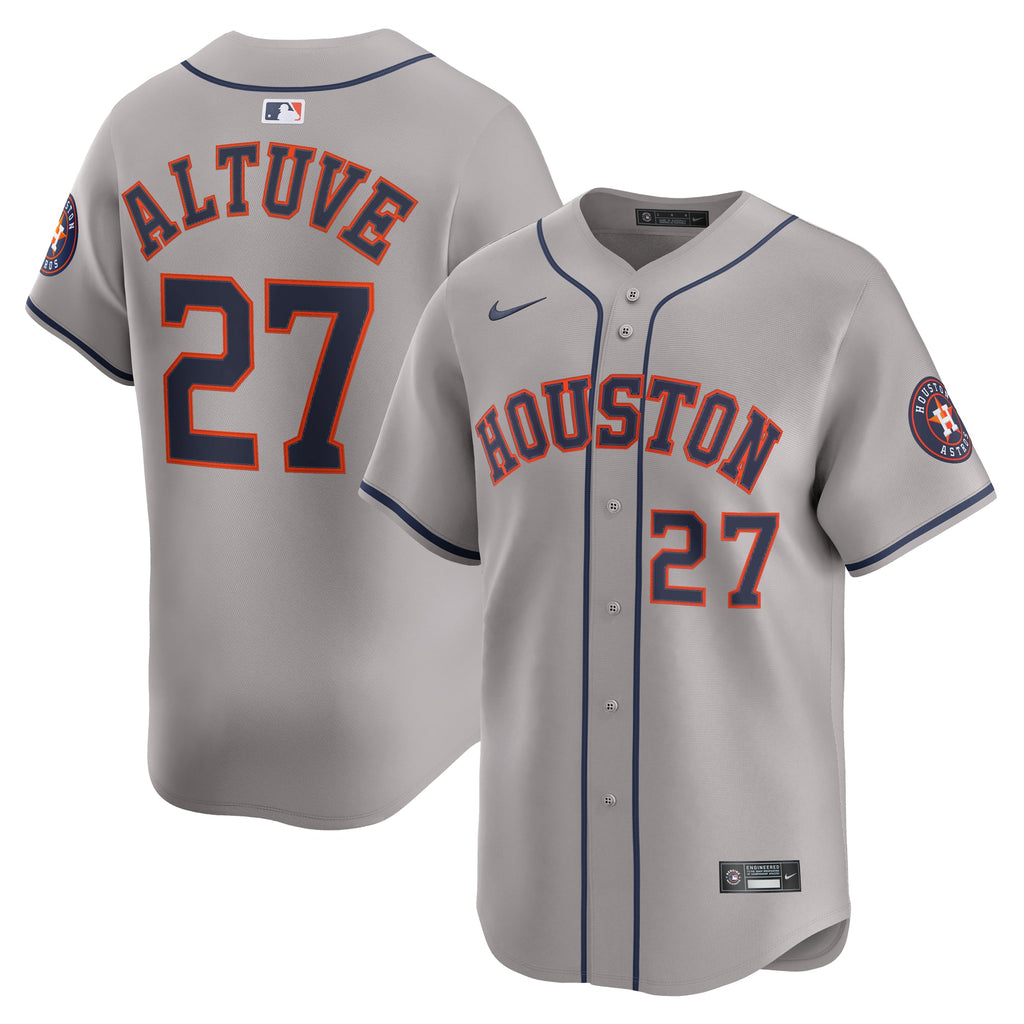 Men's Houston Astros Jose Altuve Nike Gray Road Limited Player Jersey - 2