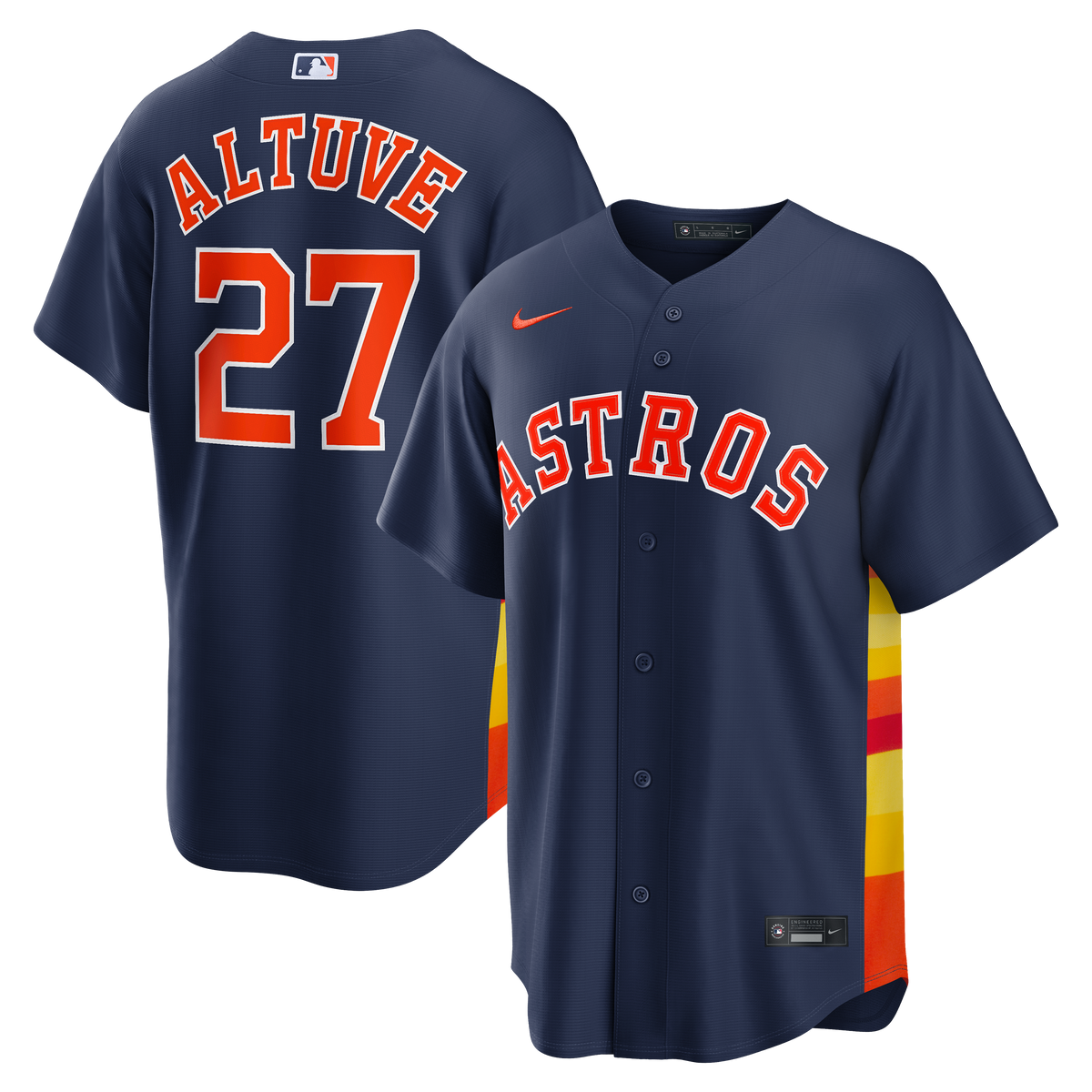 Men's Houston Astros Jose Altuve Nike Navy Alternate 2 Replica Jersey