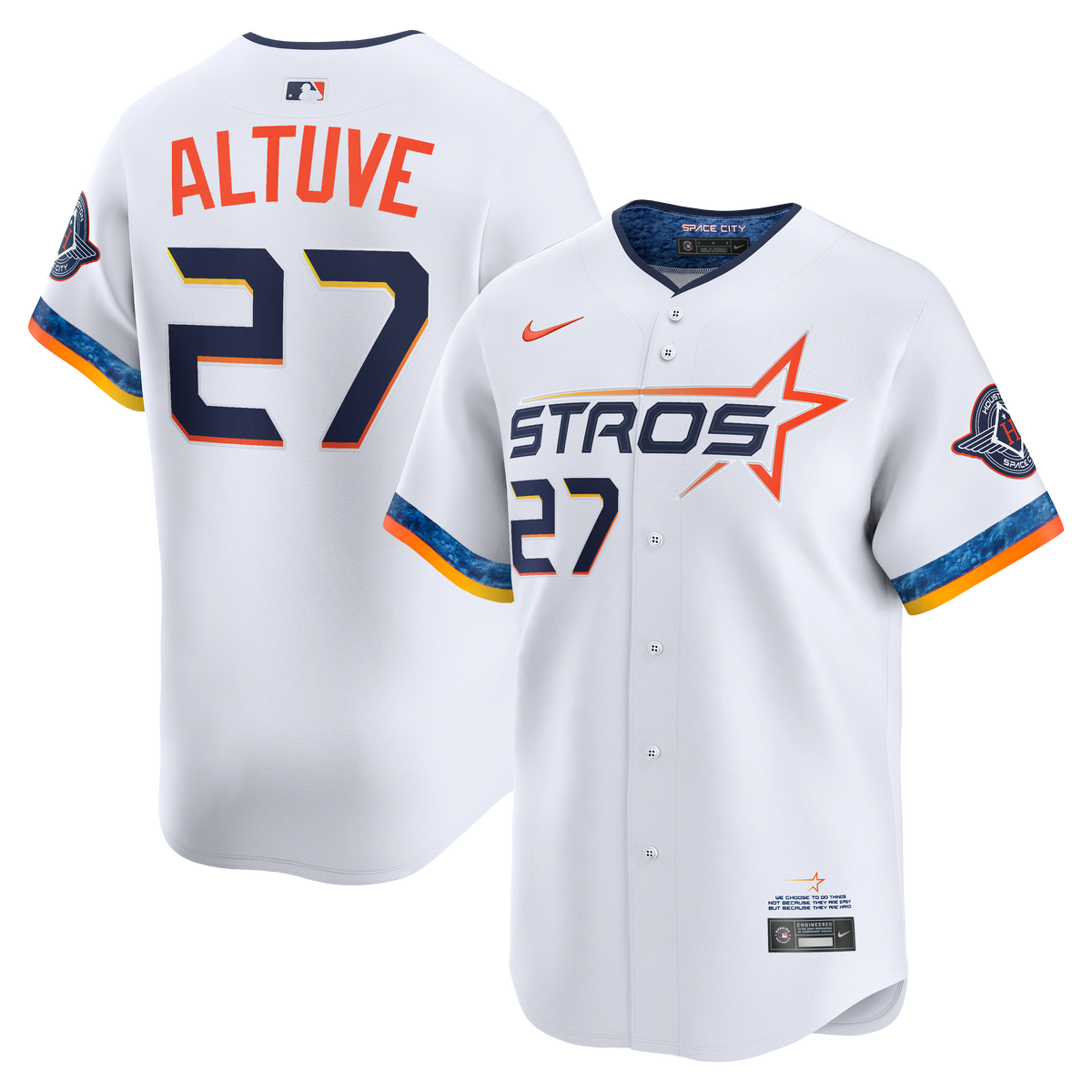 Men's Houston Astros Jose Altuve Nike White 2025 City Connect Limited Player Jersey - 2