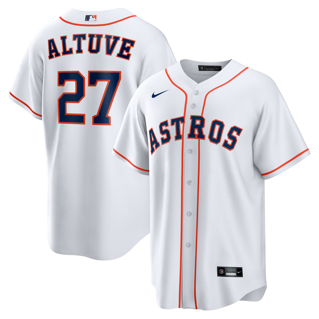Men's Houston Astros Jose Altuve Nike White Home Replica Player Name Jersey - 2