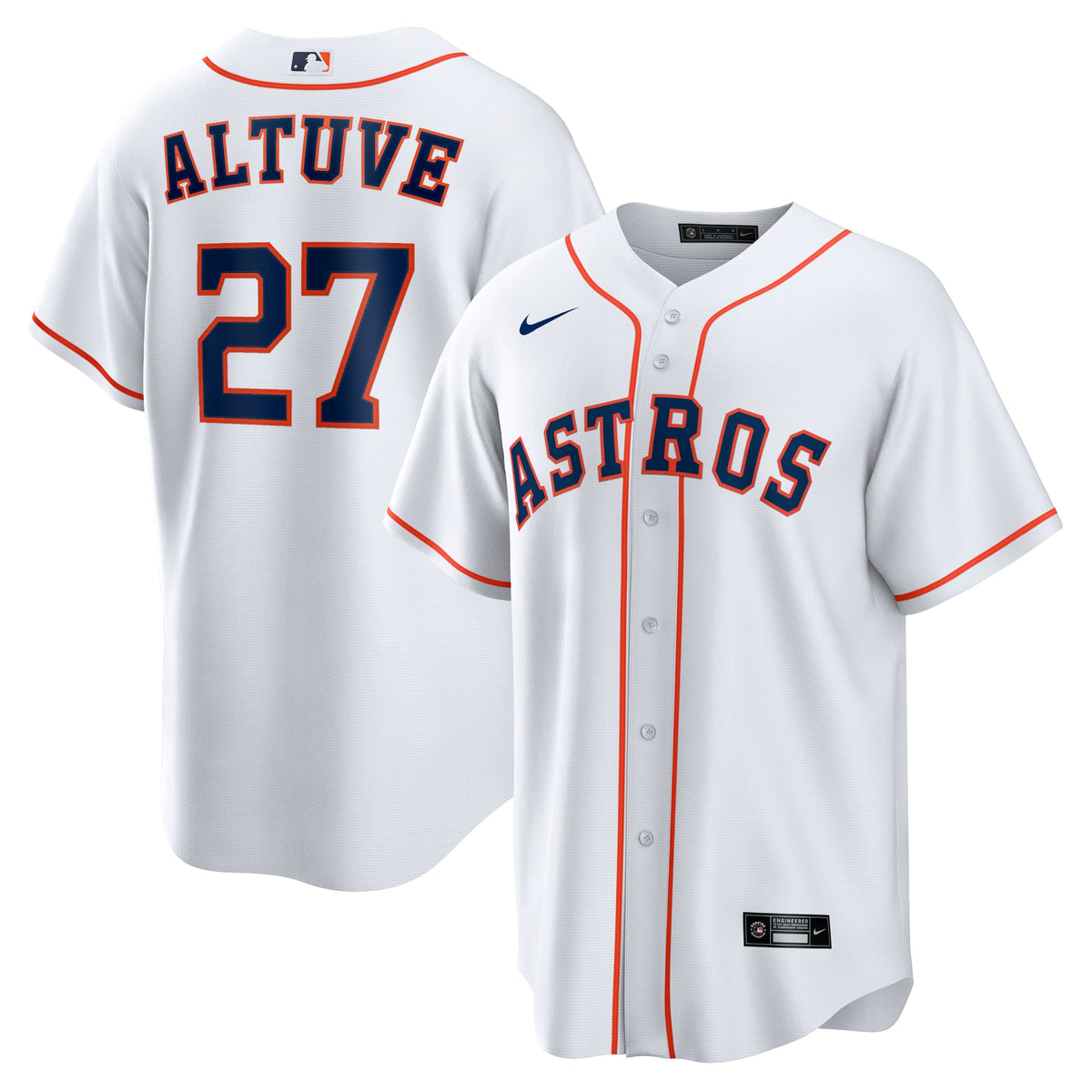 Men's Houston Astros Jose Altuve Nike White Home Replica Player Name Jersey - 2