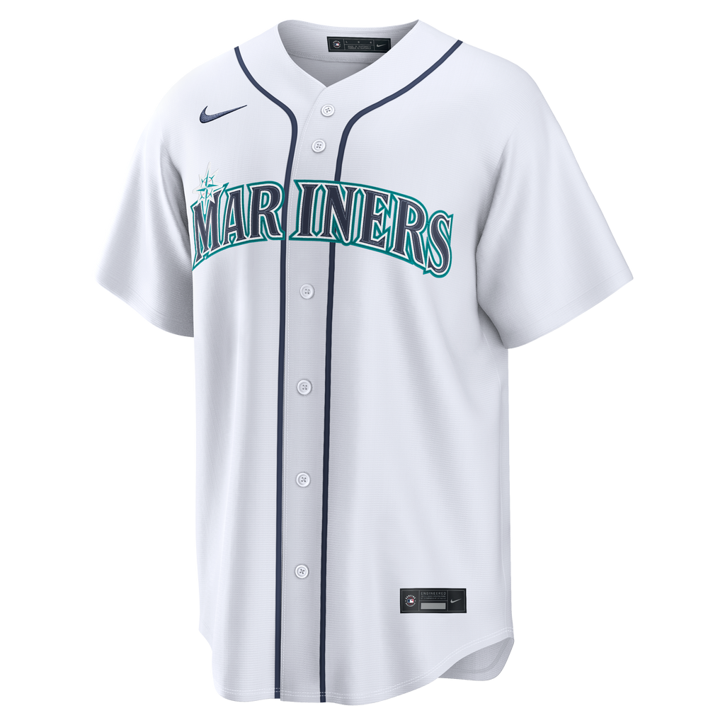 Men's Seattle Mariners Josh Naylor Nike White Home Replica Jersey - 3