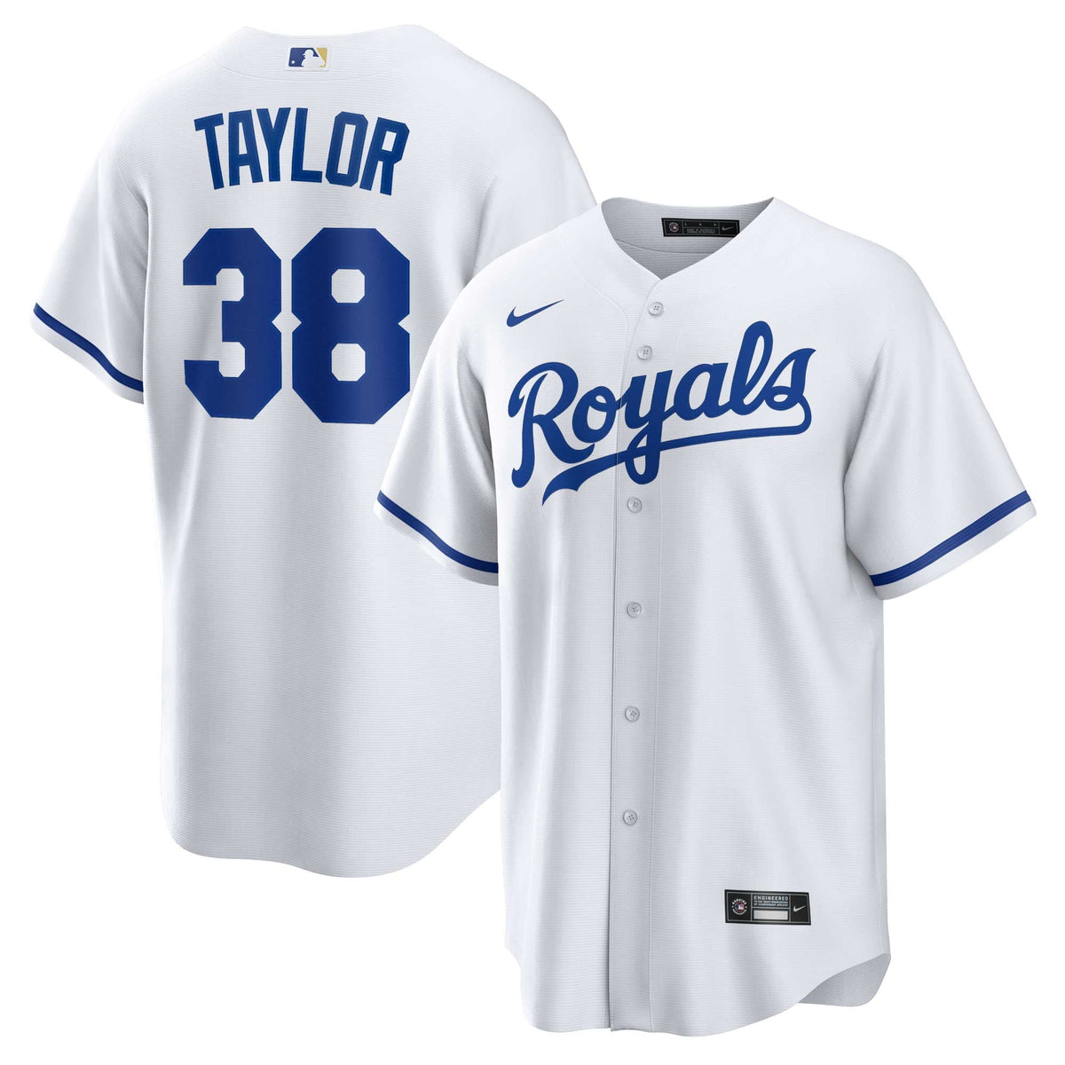 Men's Kansas City Royals Josh Taylor Nike White Home Replica Player Jersey - 2