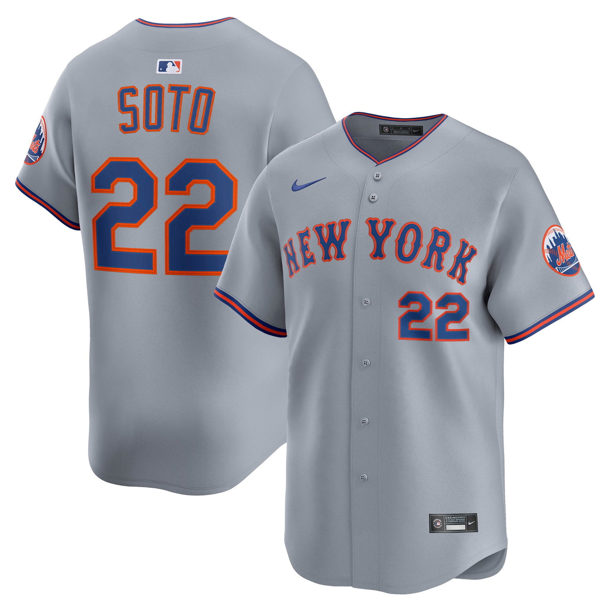 Men's New York Mets Juan Soto Nike Gray Road Limited Player Jersey - 2