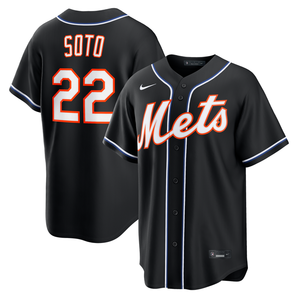 Men's New York Mets Juan Soto Nike Fashion Replica Black Out Jersey