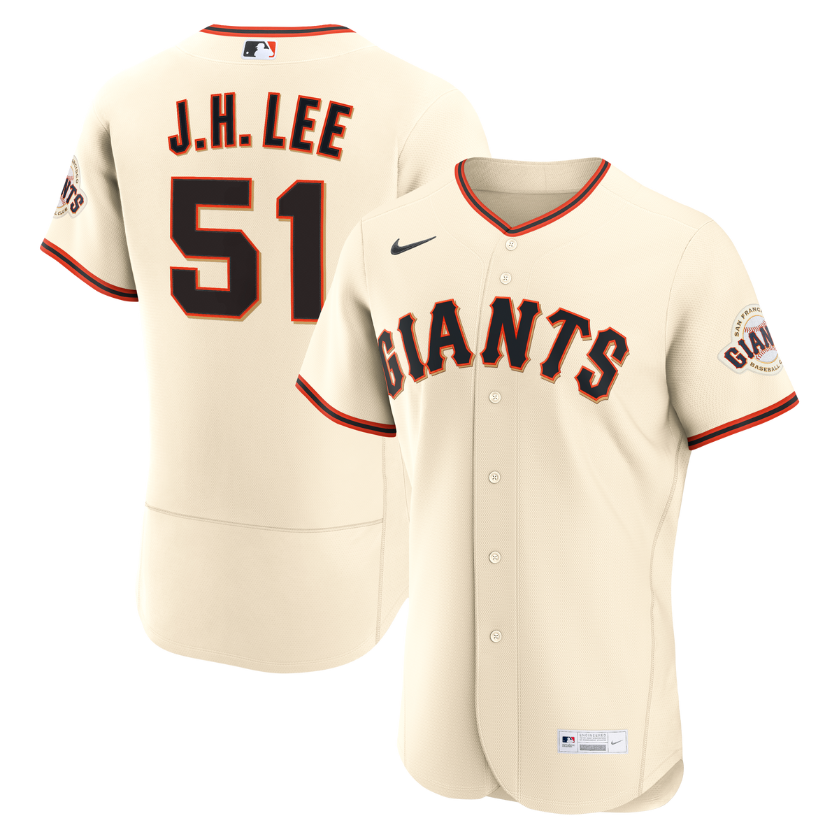 Men's San Francisco Giants Jung Hoo Lee Nike Cream Home Authentic Jersey - 2