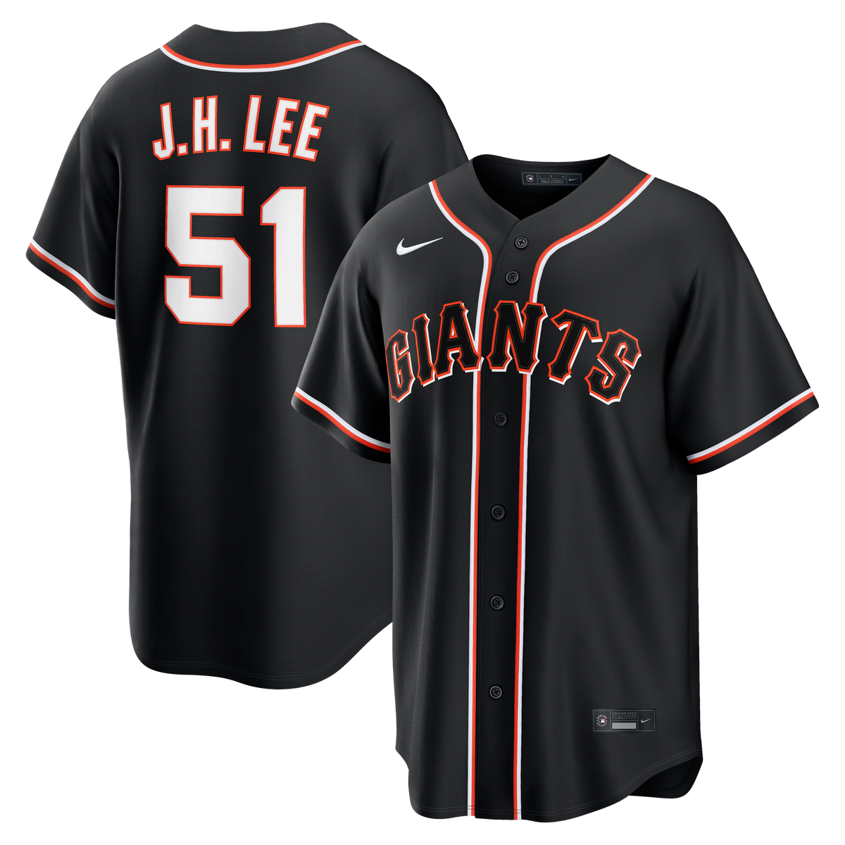 Men's San Francisco Giants Jung Hoo Lee Nike Fashion Replica Black Out Jersey - 2