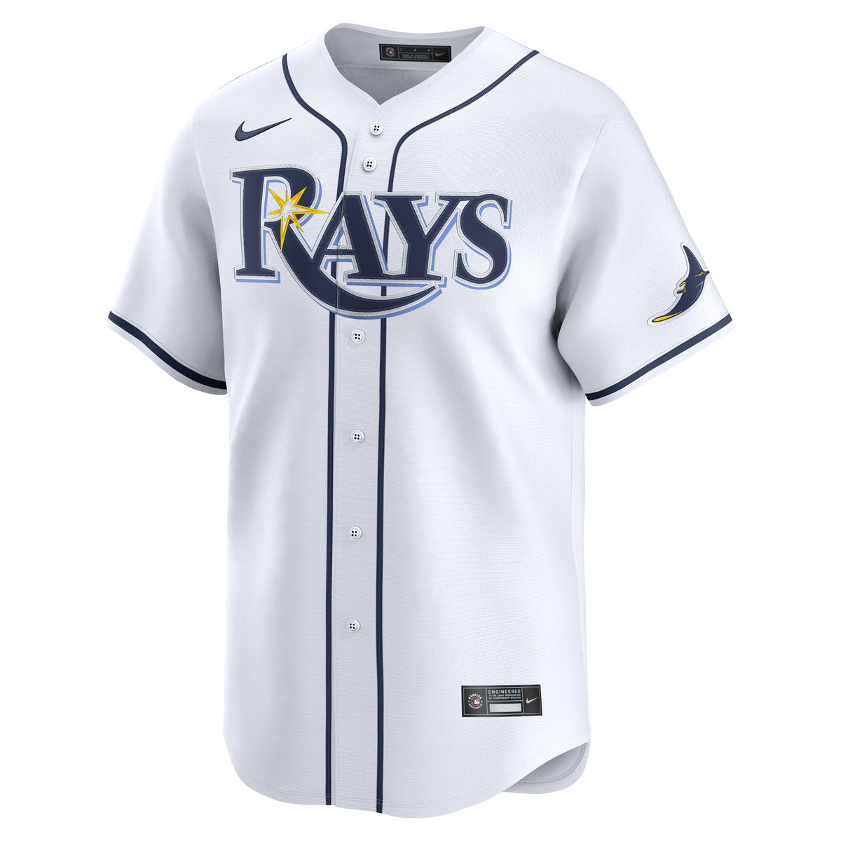 Men's Tampa Bay Rays Junior Caminero Nike White Home Limited Jersey - 3
