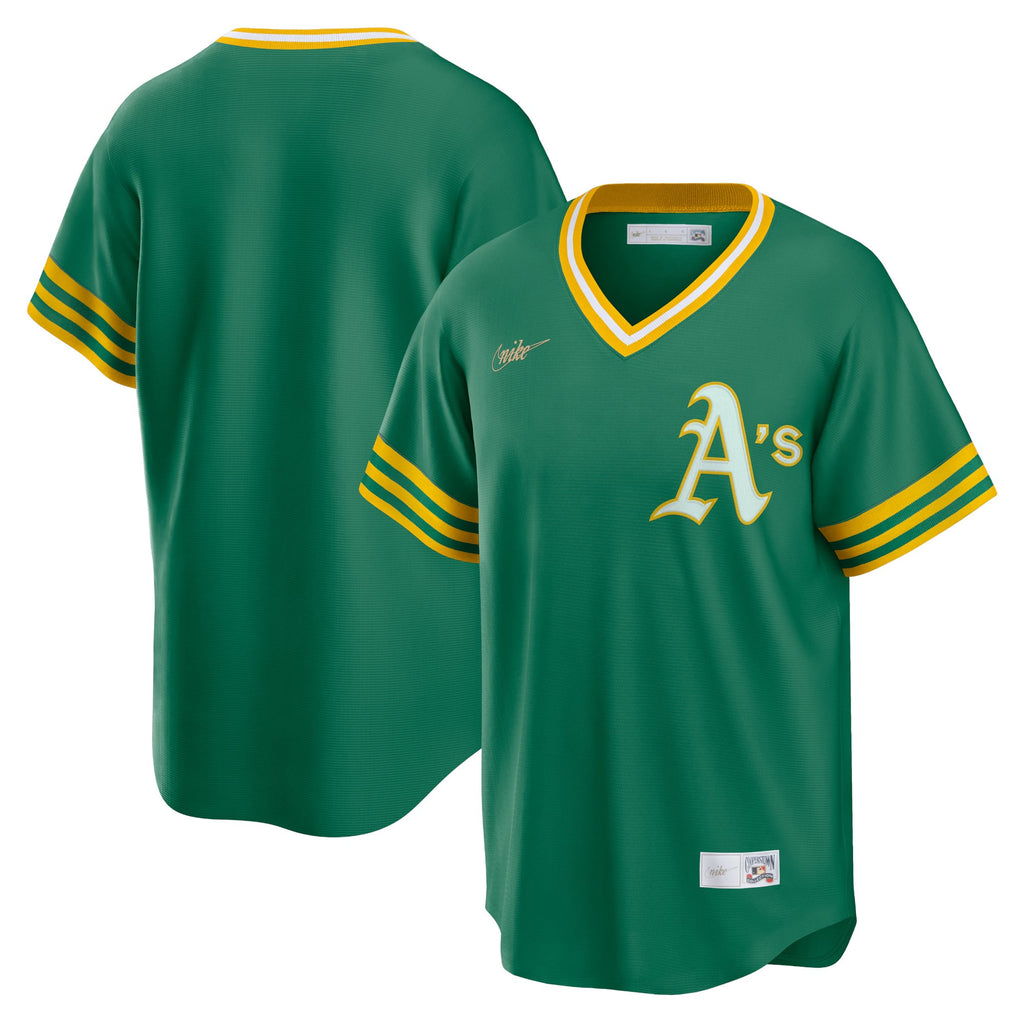 Men's Athletics Nike Kelly Green Road Cooperstown Collection Team Jersey - 2