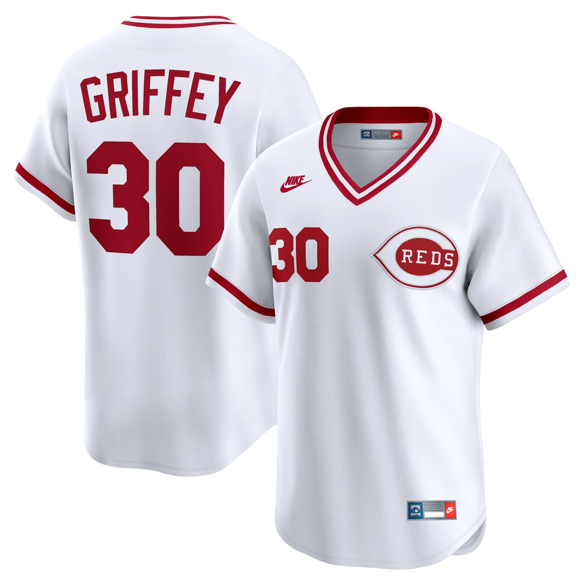 Men's Cincinnati Reds Ken Griffey Nike White Throwback Cooperstown Collection Limited Jersey - 2