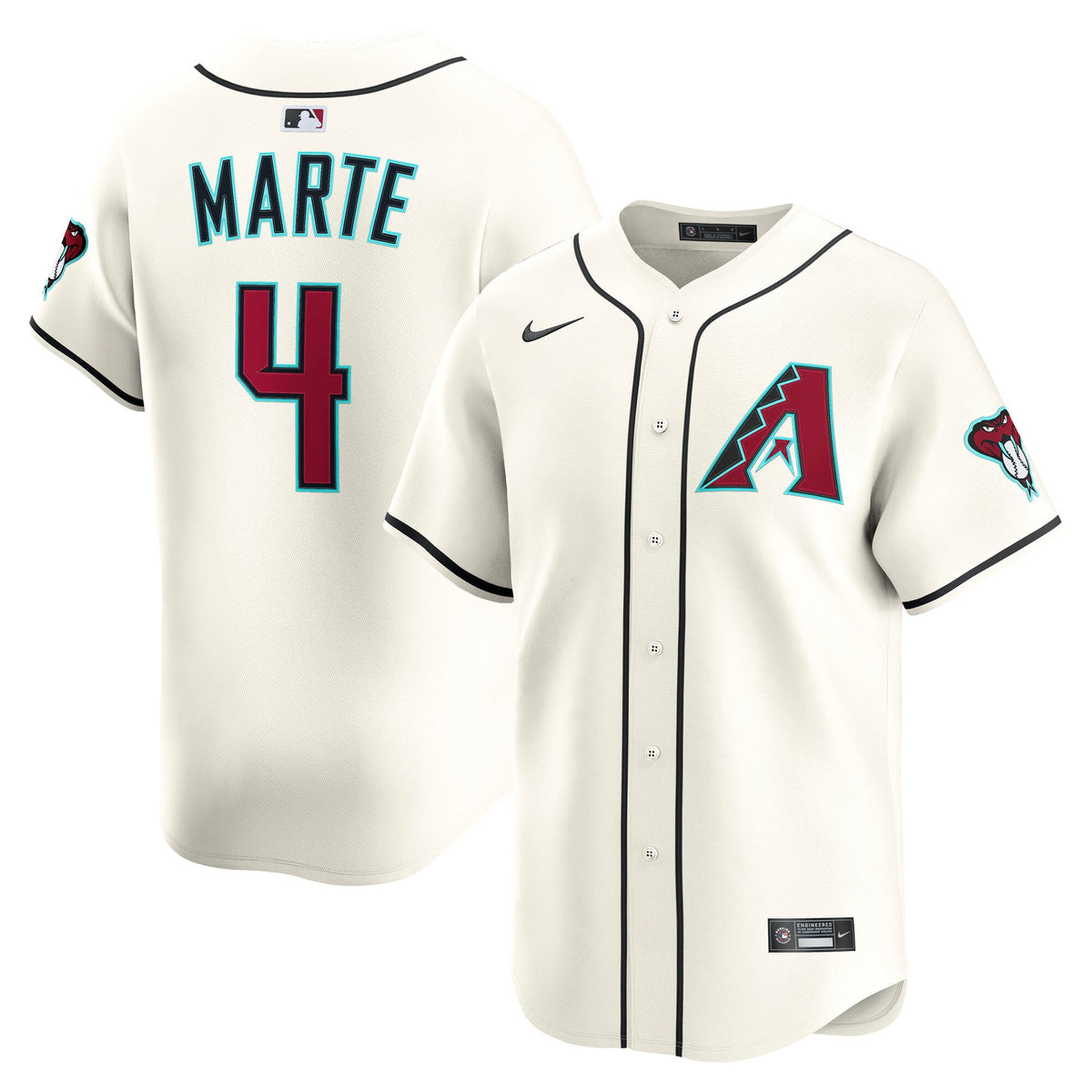 Men's Arizona Diamondbacks Ketel Marte Nike Cream Home Limited Player Jersey - 2