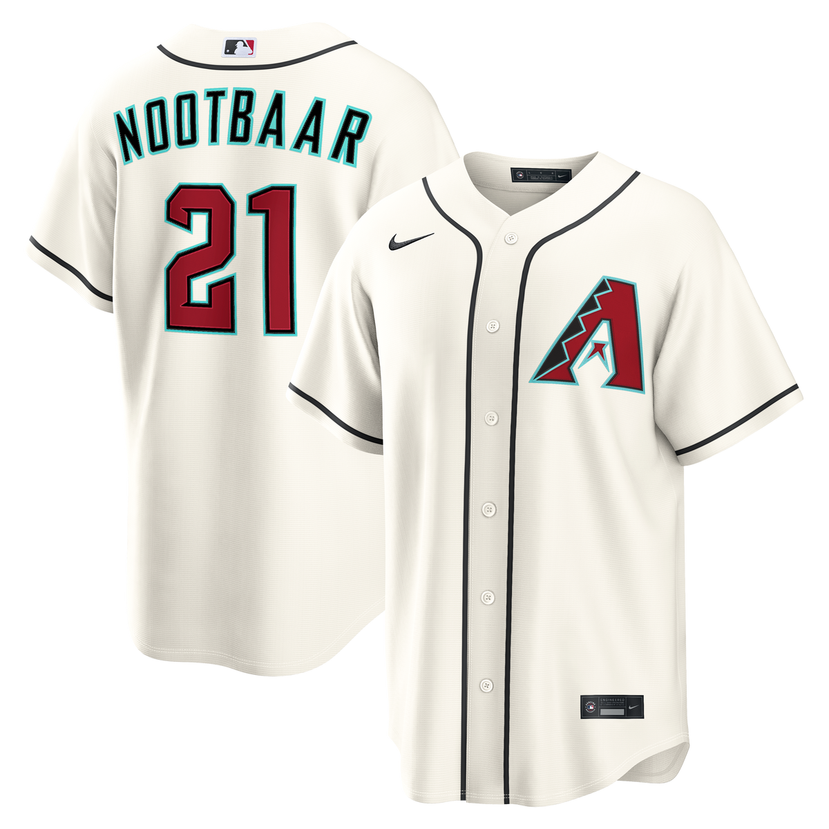 Men's Arizona Diamondbacks Lars Nootbaar Nike Cream Home Replica Jersey - 2