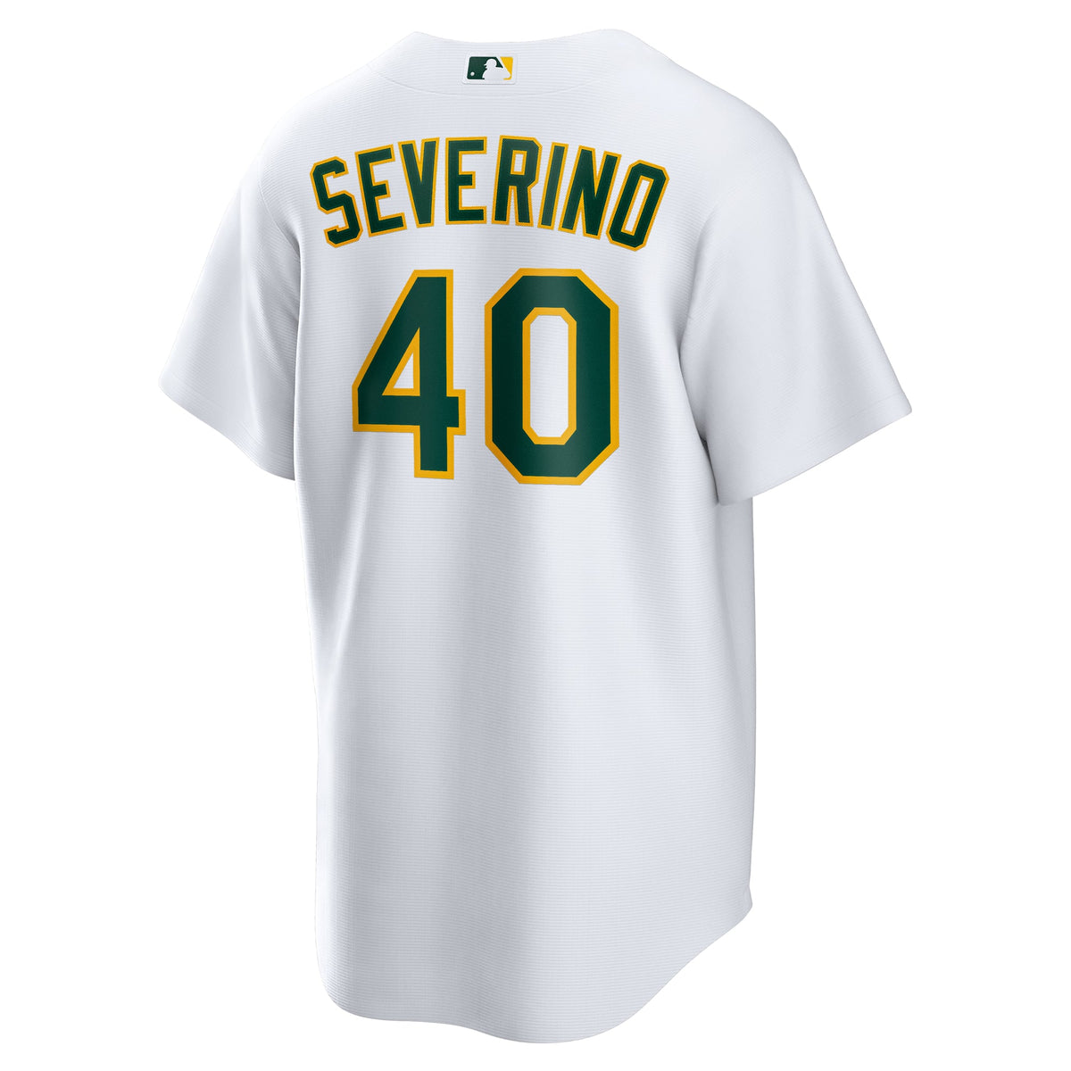 Men's Athletics Luis Severino Nike White Home Replica Jersey - 4