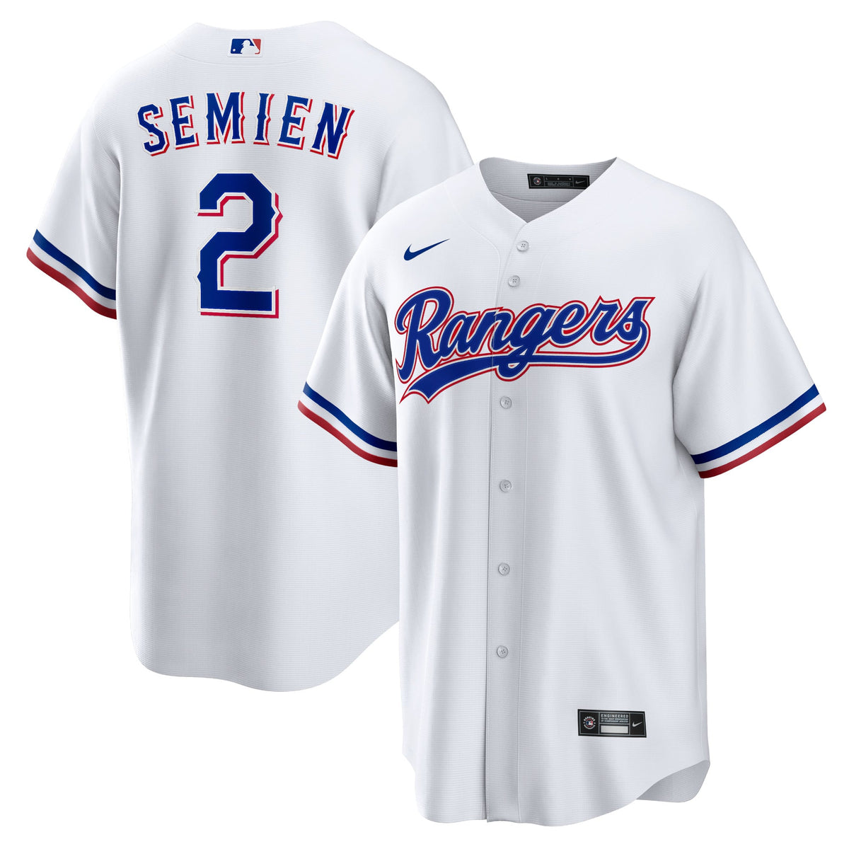 Men's Texas Rangers Marcus Semien Nike White Home Replica Player Jersey - 2