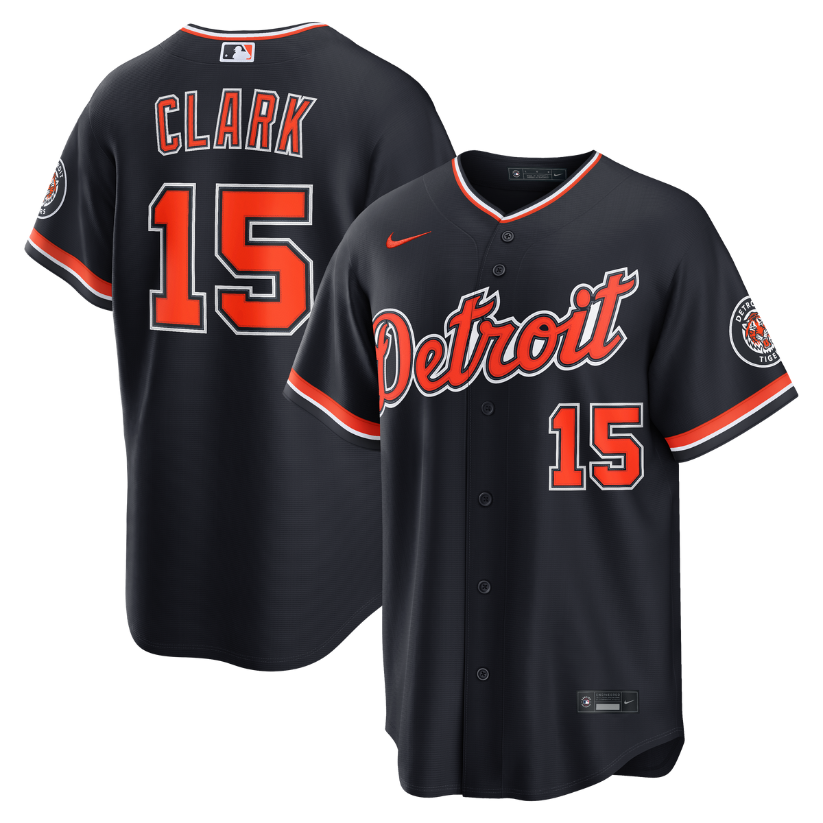 Men's Detroit Tigers Max Clark Nike Navy Alternate Stadium Jersey