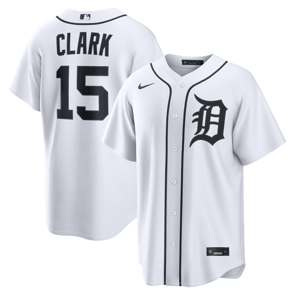 Men's Detroit Tigers Max Clark Nike White Home Replica Jersey - 2