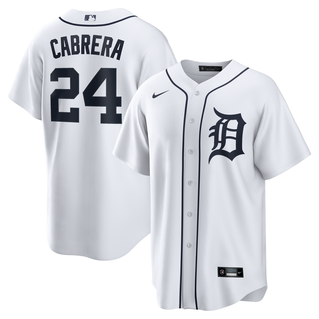 Men's Detroit Tigers Miguel Cabrera Nike White Home Retired Player Replica Jersey