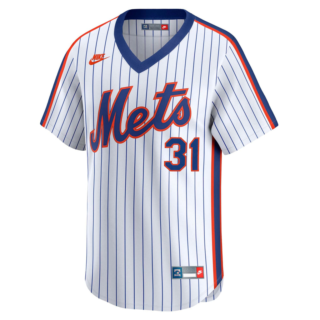 Men's New York Mets Mike Piazza Nike White Throwback Cooperstown Collection Limited Jersey - 3