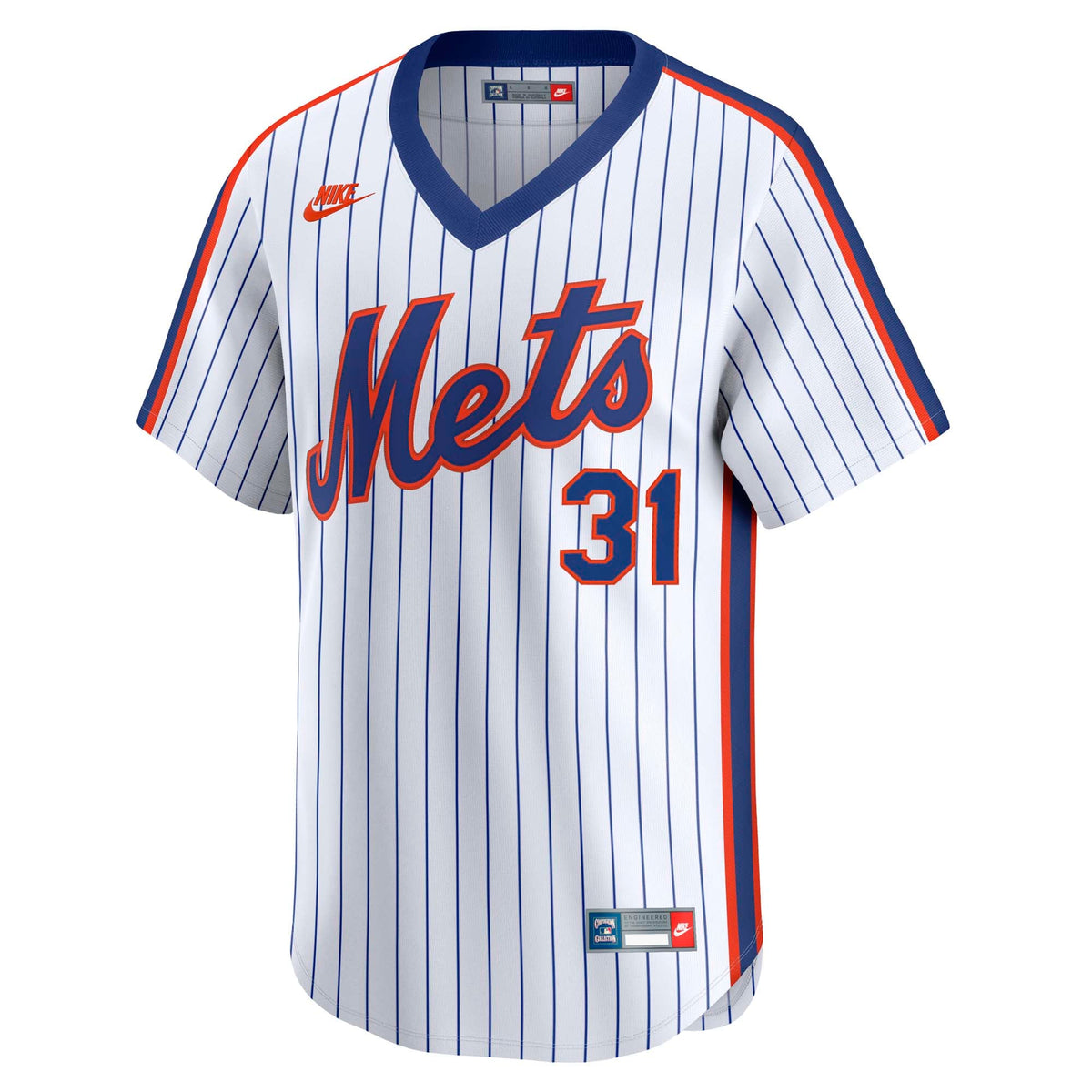 Men's New York Mets Mike Piazza Nike White Throwback Cooperstown Collection Limited Jersey - 3