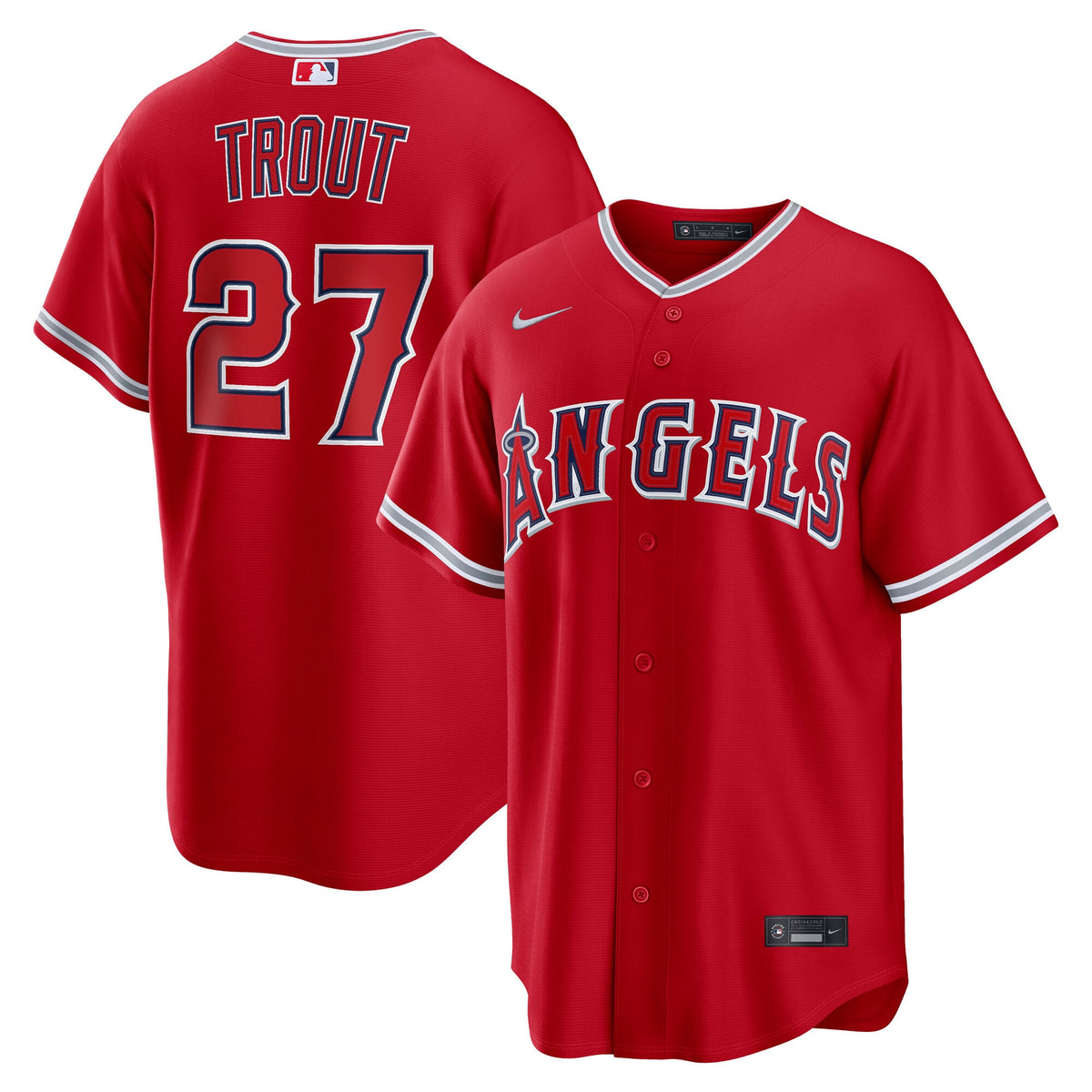 Men's Los Angeles Angels Mike Trout Nike Red Alternate Replica Jersey