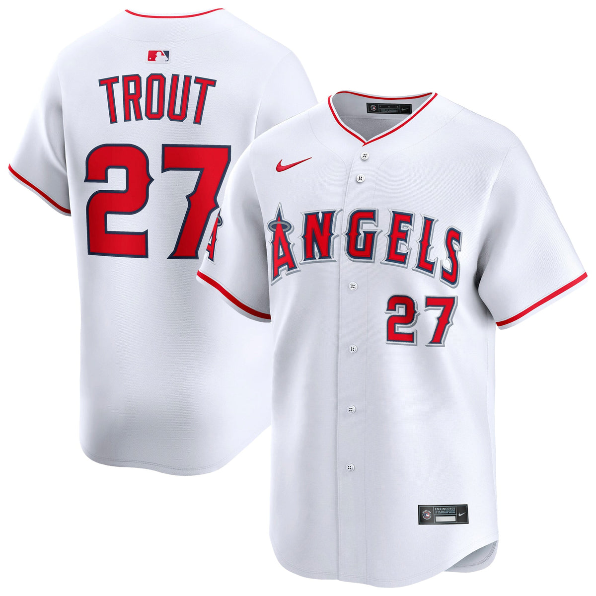 Men's Los Angeles Angels Mike Trout Nike White Home Limited Player Jersey - 2