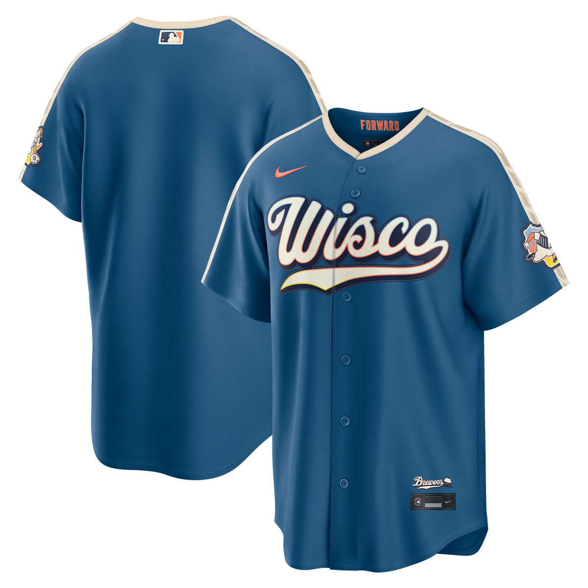 Men's Milwaukee Brewers Nike Mineral Blue 2026 City Connect Stadium Jersey - 2