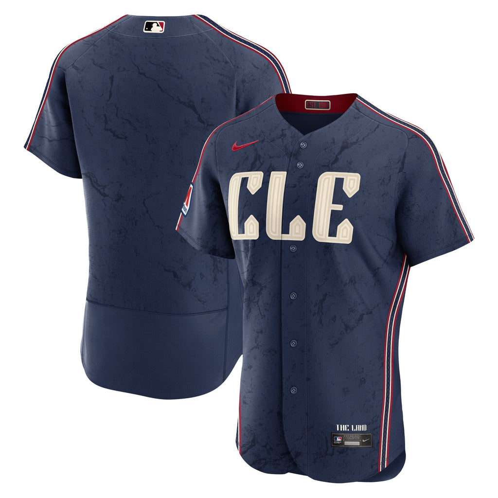 Men's Cleveland Guardians Nike Navy City Connect Authentic Sponsor Patch Jersey - 2