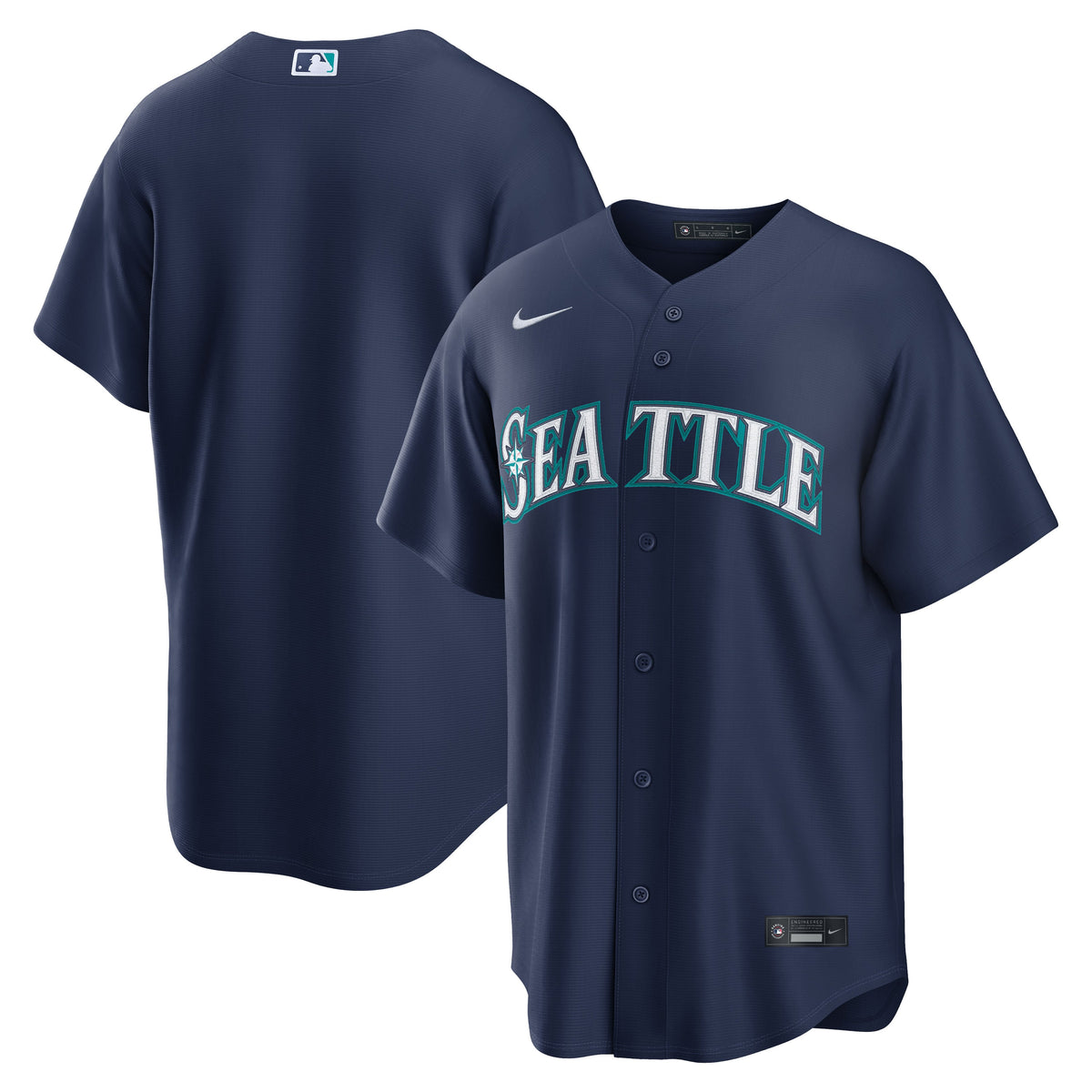 Men's Seattle Mariners Nike Navy Road Replica Jersey - 2