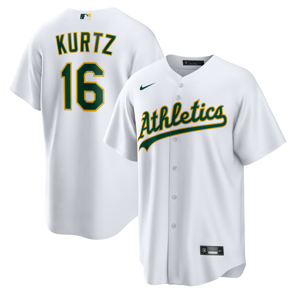 Men's Athletics Nick Kurtz Nike White Home Replica Player Jersey - 2