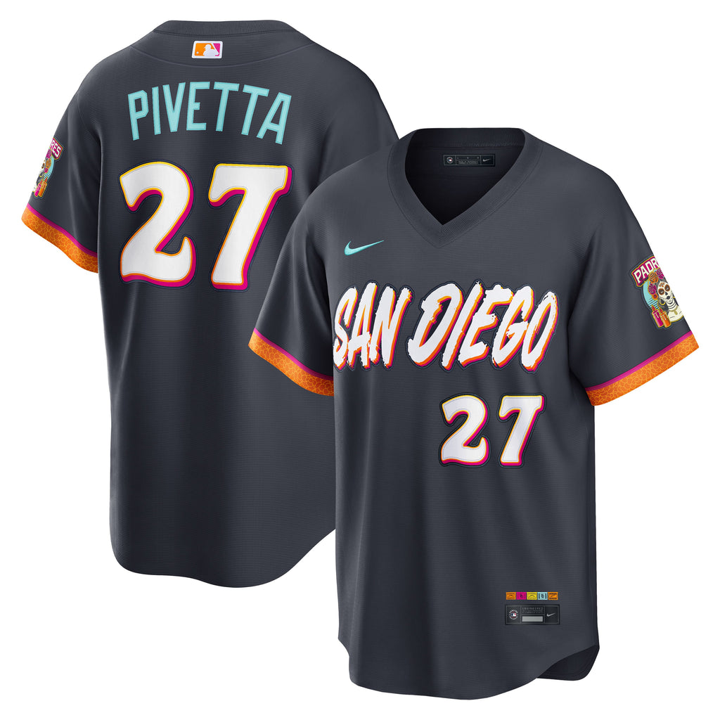 Men's San Diego Padres Nick Pivetta Nike Obsidian 2026 City Connect Stadium Jersey