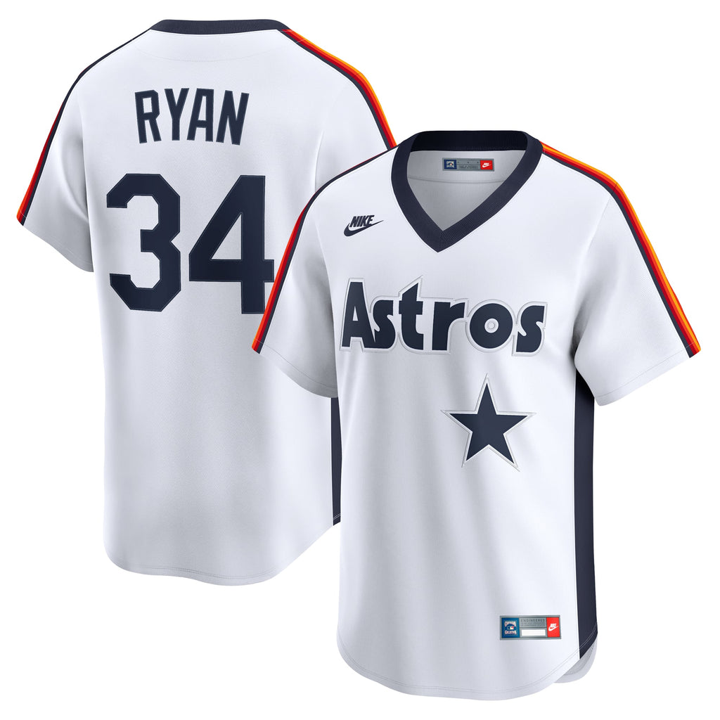 Men's Houston Astros Nolan Ryan Nike White Throwback Cooperstown Collection Limited Jersey - 2