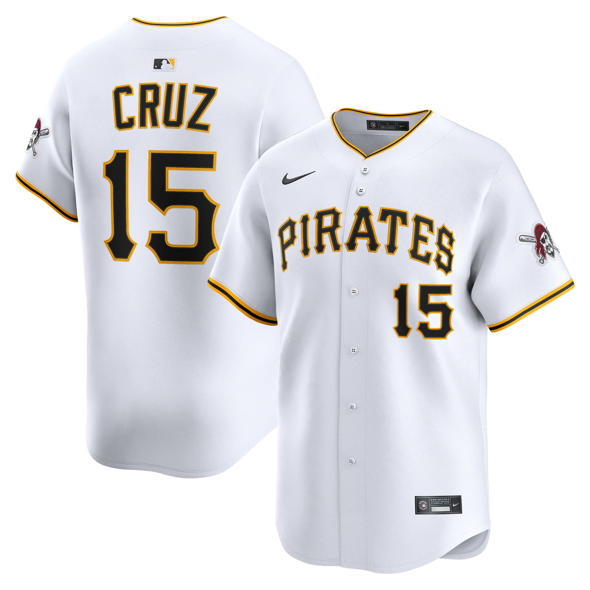 Men's Pittsburgh Pirates Oneil Cruz Nike White Home Limited Player Jersey - 2