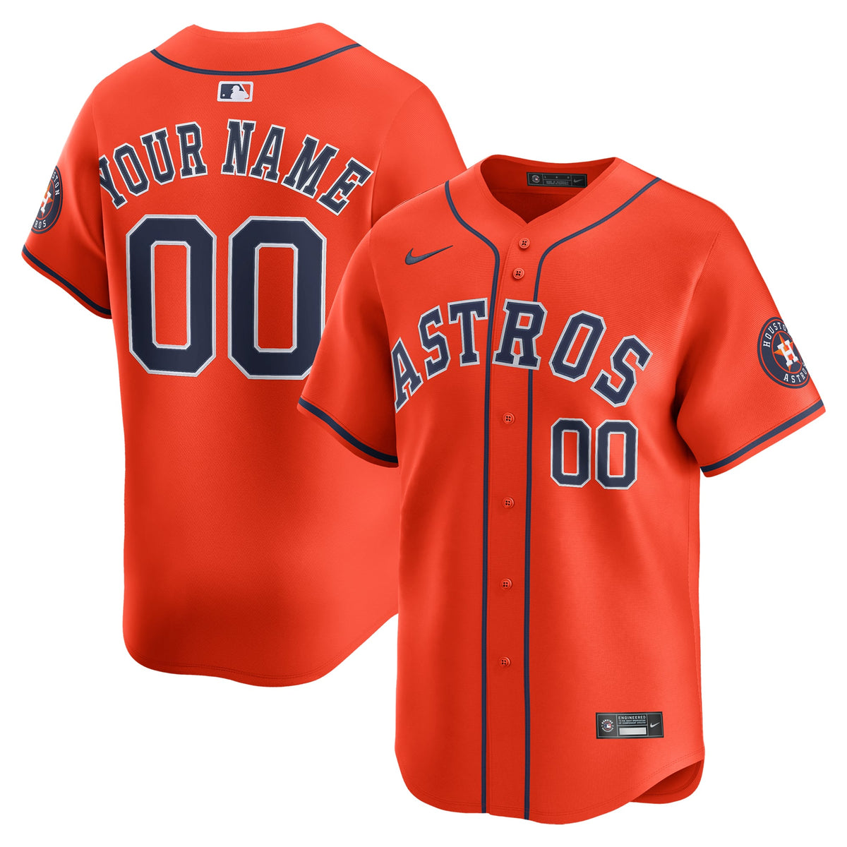 Men's Houston Astros Nike Orange Alternate Limited Custom Jersey