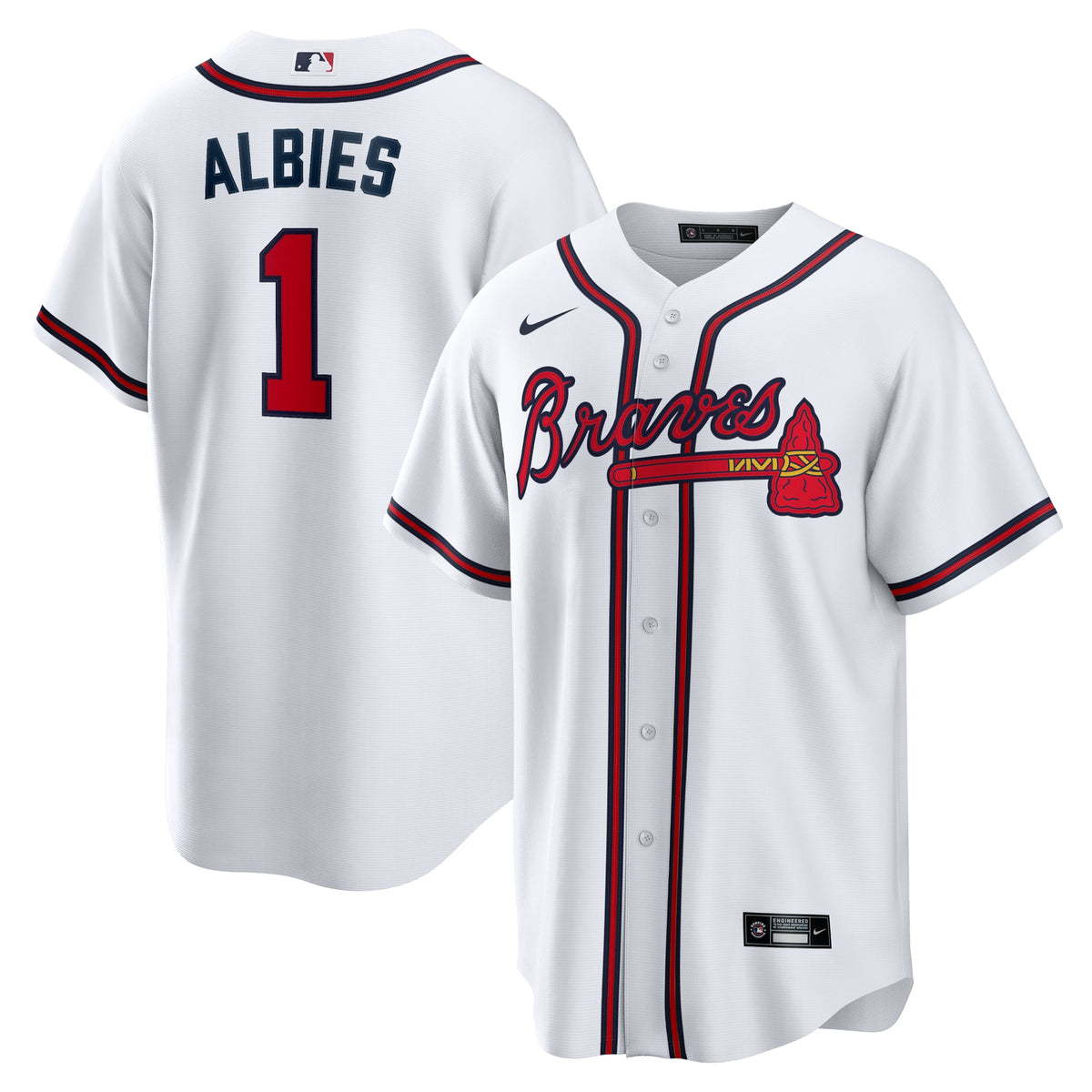 Men's Atlanta Braves Ozzie Albies Nike White Home Replica Player Name Jersey - 2