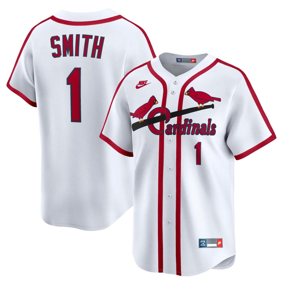 Men's St. Louis Cardinals Ozzie Smith Nike White Throwback Cooperstown Collection Limited Jersey - 2