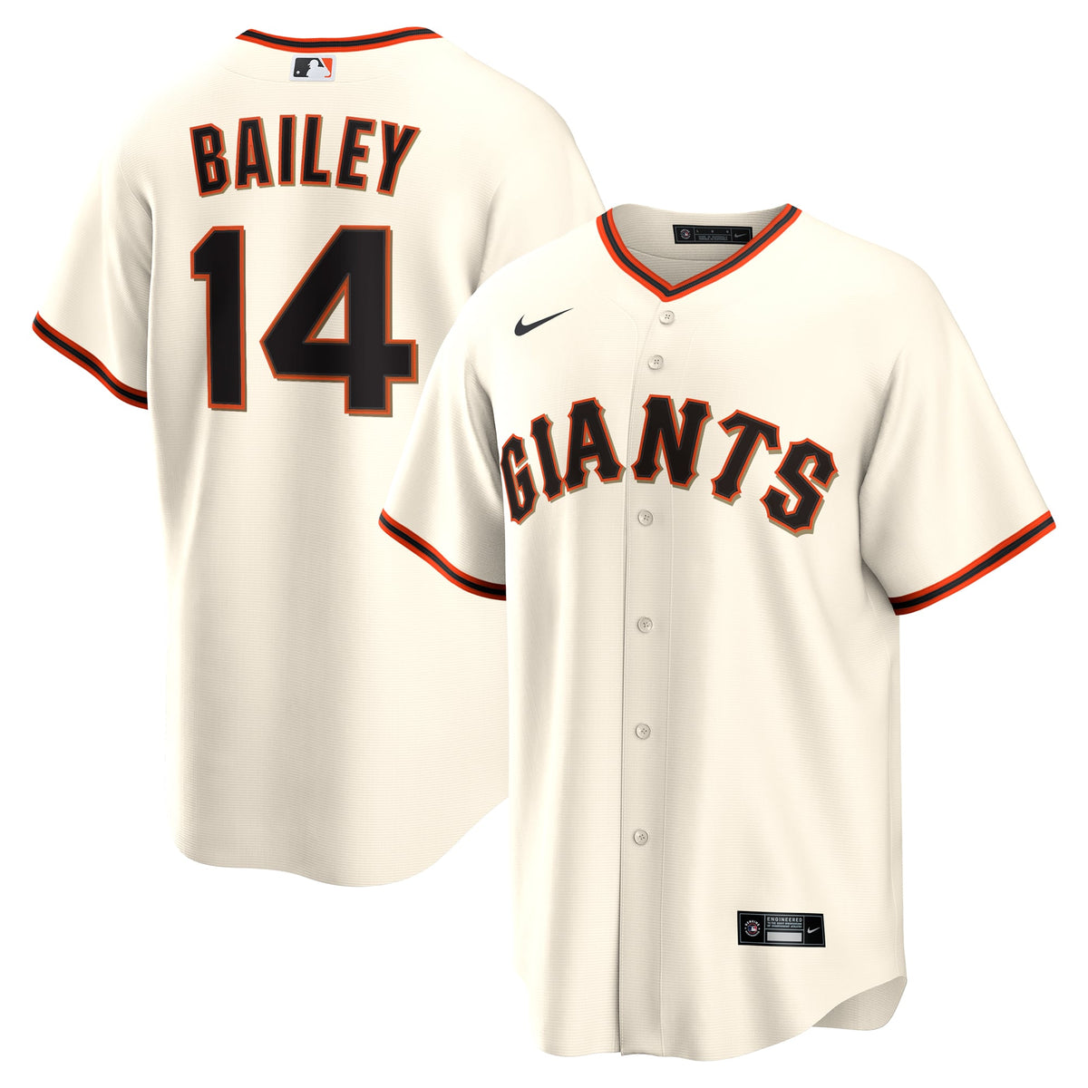 Men's San Francisco Giants Patrick Bailey Nike Cream Home Replica Jersey - 2