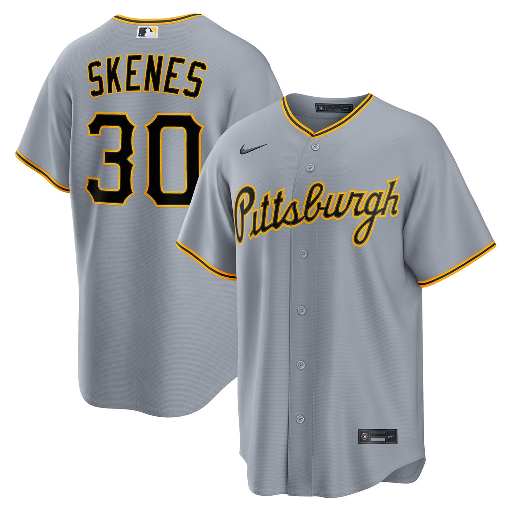 Men's Pittsburgh Pirates Paul Skenes Nike Gray Road Replica Jersey
