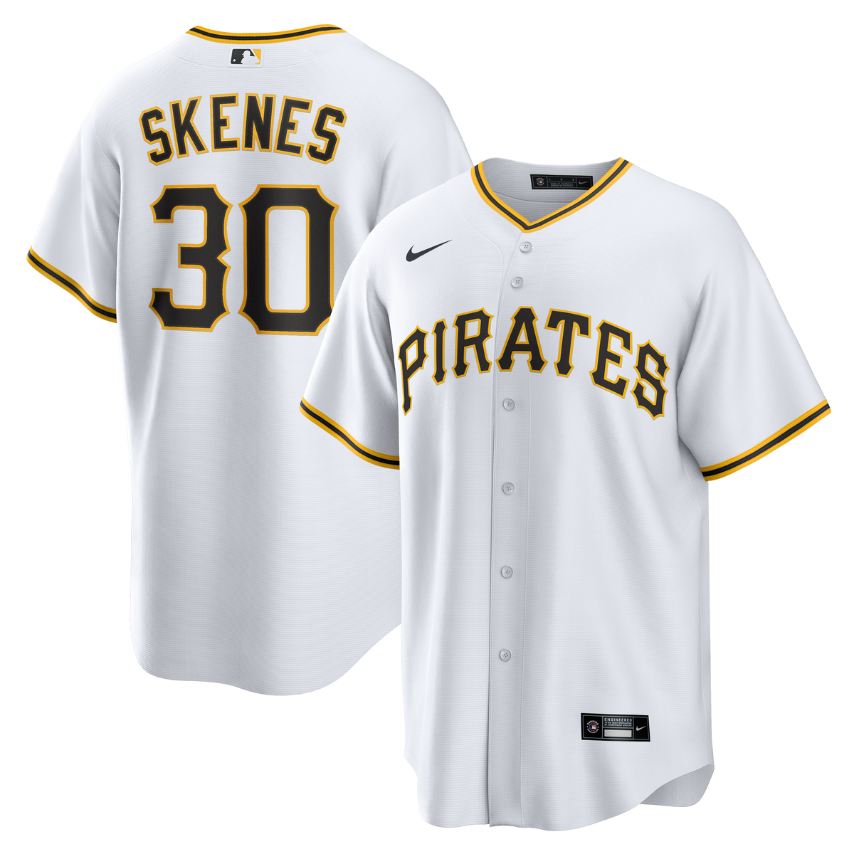Men's Pittsburgh Pirates Paul Skenes Nike White Home Replica Player Jersey - 2