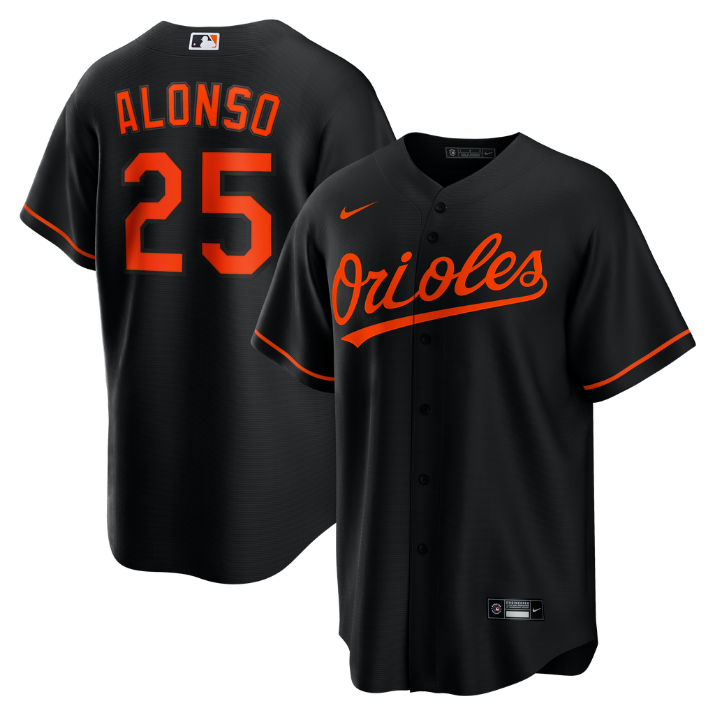 Men's Baltimore Orioles Pete Alonso Nike Black Alternate Replica Jersey - 2
