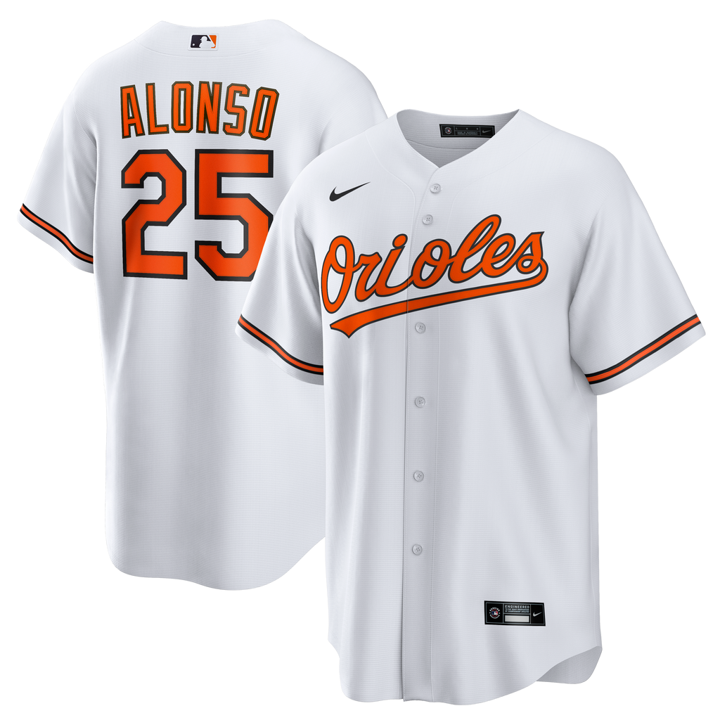 Men's Baltimore Orioles Pete Alonso Nike White Home Replica Jersey