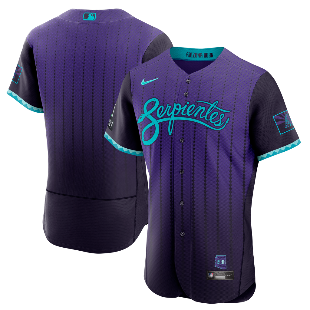 Men's Arizona Diamondbacks Nike Purple City Connect Authentic Sponsor Patch Jersey - 2