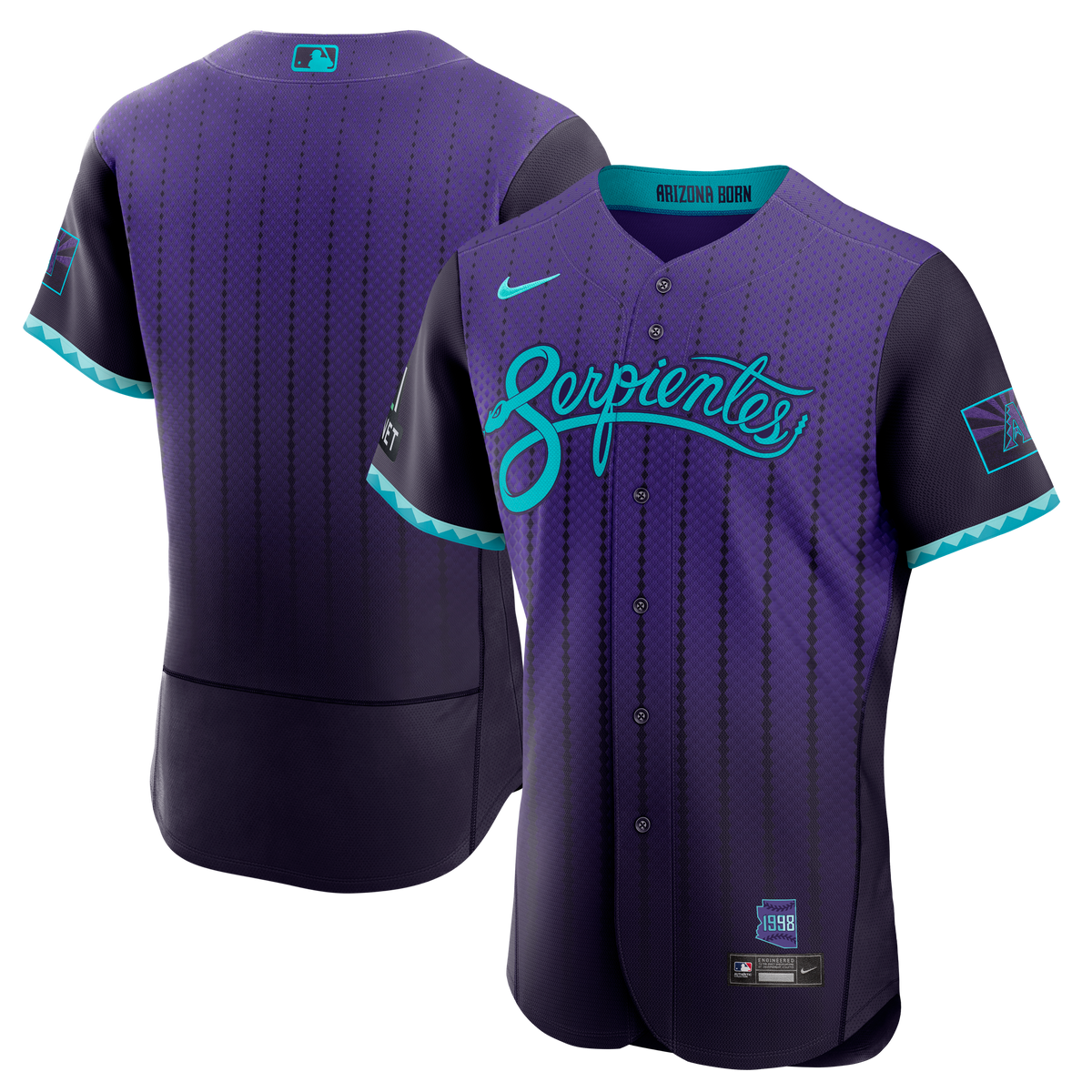 Men's Arizona Diamondbacks Nike Purple City Connect Authentic Sponsor Patch Jersey - 2